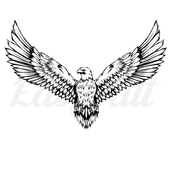 Open Winged Eagle Temporary Tattoo